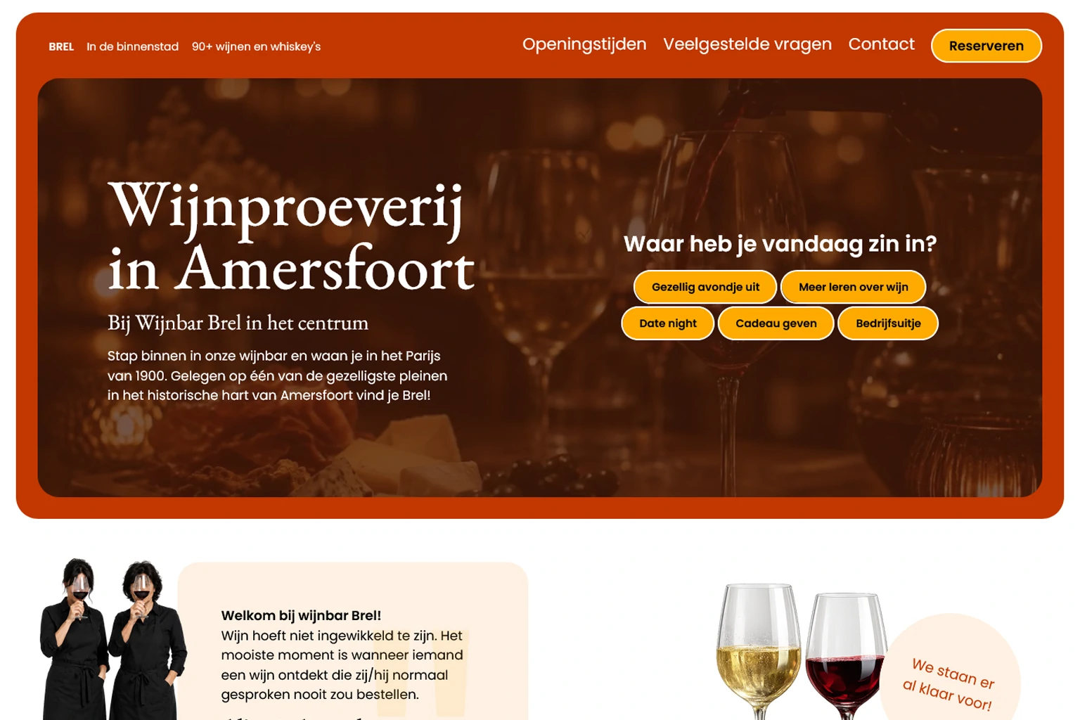 Mini-website voor Wijnbar Brel